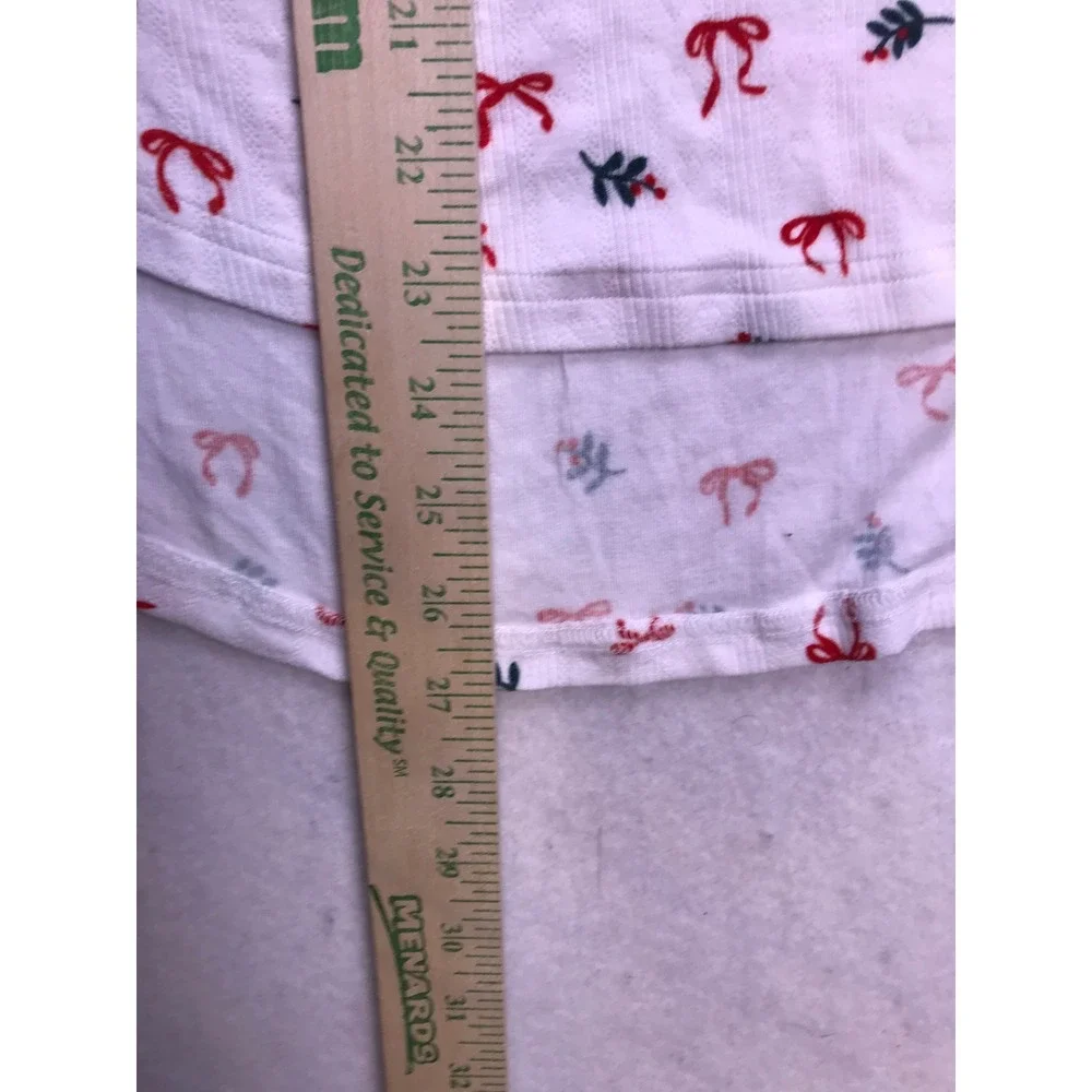 Tiny Talulah Pajama Set Womens Medium White Bow Print Bamboo Ribbed